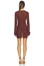 view 3 of 3 Emeri Metallic Knit Mini Dress in Rust