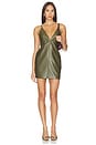 view 1 of 3 Beyza Leather Dress in Olivewood