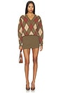 view 1 of 3 Savvy Sweater Dress in Olivewood Argyle