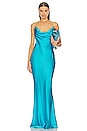 view 1 of 3 Massimo Silk Gown in Turquoise