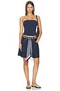 view 5 of 6 SHORT BOYFRIEND AVEC FOULARD SABRINA in Atlantic