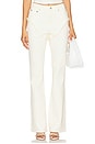 view 1 of 6 Dahlia Frayed Bootcut Jeans in Eggshell