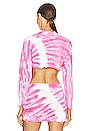 view 3 of 4 Page Cropped Sweater in Pink Line Tie Dye