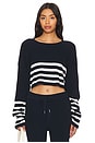 view 1 of 4 Sharlie Sweater in Navy/ White Stripe