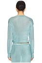 view 3 of 5 Moni Metallic Cardigan Top in Frosted Sea