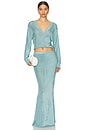 view 4 of 5 Moni Metallic Cardigan Top in Frosted Sea
