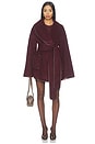 view 1 of 5 Dulcetta Wool Coat With Leather Piping in Bordeaux