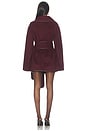 view 5 of 5 Dulcetta Wool Coat With Leather Piping in Bordeaux