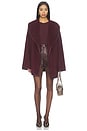 view 6 of 5 Dulcetta Wool Coat With Leather Piping in Bordeaux