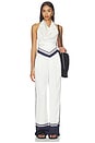 view 5 of 6 Marlowe Satin Pant in Navy Tile Print