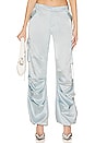 view 1 of 4 Lai Satin Cargo Pant in Light Blue