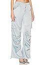view 2 of 4 Lai Satin Cargo Pant in Light Blue