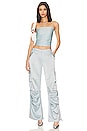 view 4 of 4 Lai Satin Cargo Pant in Light Blue