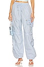 view 1 of 6 PANTALON CARGO AVEC FRONCES ALBA in Light Blue