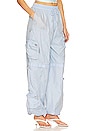 view 3 of 6 PANTALON CARGO AVEC FRONCES ALBA in Light Blue