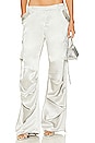 view 1 of 5 Lai Satin Cargo Pant in Silver