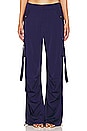 view 1 of 5 Lai Satin Cargo Pant in Navy