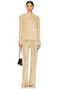 view 5 of 6 Sheldon Metallic Knit Pants in Gold