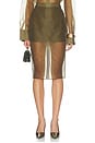 view 1 of 7 Elda Silk Midi Skirt in Olivewood