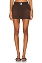 view 1 of 6 Marquise Mid Rise Mini Skirt in Vintage Brown