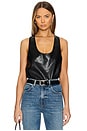 view 1 of 5 Nina Faux Leather Bodysuit in Black