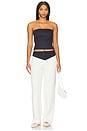 view 4 of 5 Bridgette Bustier Top in Navy Pinstripe