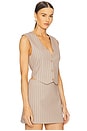 view 2 of 5 Angelina Vest Top in Oak & Eggshell Pinstripe