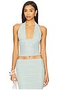 view 1 of 4 Bimini Mesh Halter Top in Frosted Sea