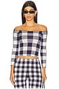 view 1 of 4 Vale Top in  Bold Navy Gingham