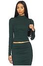 view 1 of 4 Dulcie Ruched Top in Evergreen