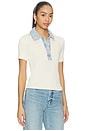 view 2 of 4 Erika Knit Top in Eggshell & Coastline Denim