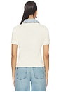 view 3 of 4 Erika Knit Top in Eggshell & Coastline Denim