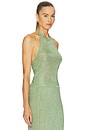 view 2 of 5 Minnie Metallic Knit Halter Top in Sage