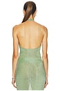 view 3 of 5 Minnie Metallic Knit Halter Top in Sage