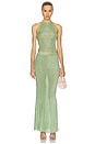 view 4 of 5 Minnie Metallic Knit Halter Top in Sage