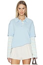view 1 of 4 Emilee Top in Blue & Pastel Stripe