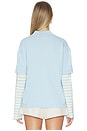 view 3 of 4 Emilee Top in Blue & Pastel Stripe