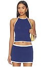 view 1 of 4 TOP EN MAILLE ZAVA in Mariner Blue & White