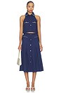 view 4 of 4 Yumi Poplin Top in Admiral Blue