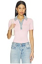 view 1 of 4 TOP EN MAILLE ERIKA  in Petal Pink & Costline