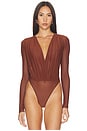 view 2 of 5 Agnes Mesh Bodysuit in Copper Clay