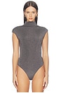 view 2 of 5 Lorel Bodysuit in Metallic Carbon