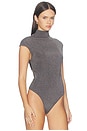 view 4 of 5 Lorel Bodysuit in Metallic Carbon
