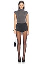 view 6 of 5 Lorel Bodysuit in Metallic Carbon