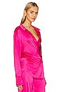 view 2 of 5 CHEMISE DRAPÉE EN SOIE RAINES in Fuchsia