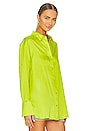 view 3 of 5 TOP BOUTONNÉ EN SOIE CAYNE in Neon Lime
