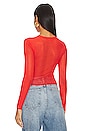 view 3 of 4 Jess Sheer Top in Blood Orange