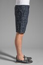 view 3 of 7 Chino Camo Jacquard Short in Indigo