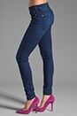 view 2 of 6 Mid Rise Skinny Slim Illusion in Deep Blue Stretch