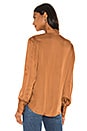 view 3 of 4 Tie Neck One Sleeve Top in Penny